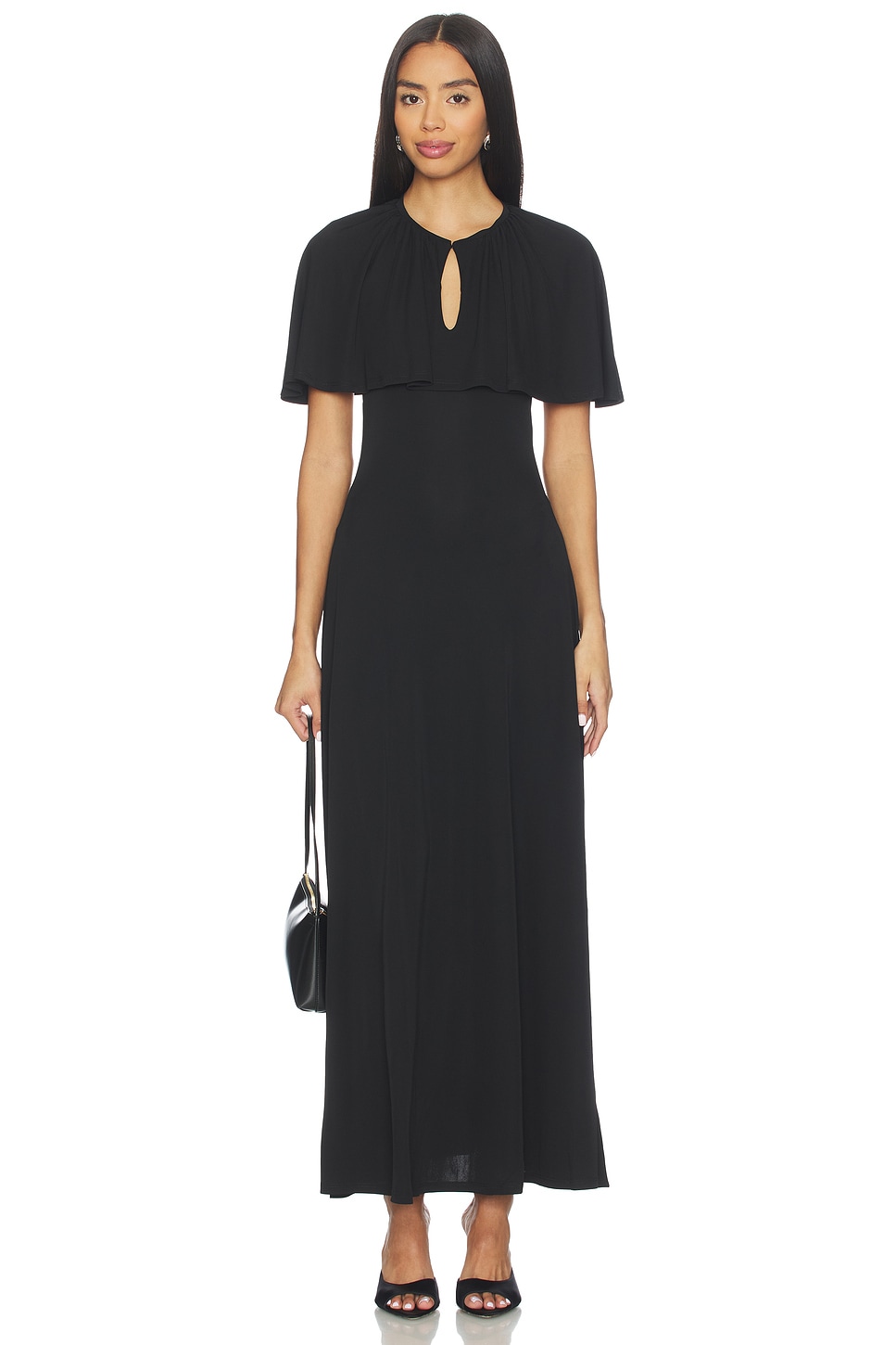 WeWoreWhat Cape Midi Dress in Black | REVOLVE