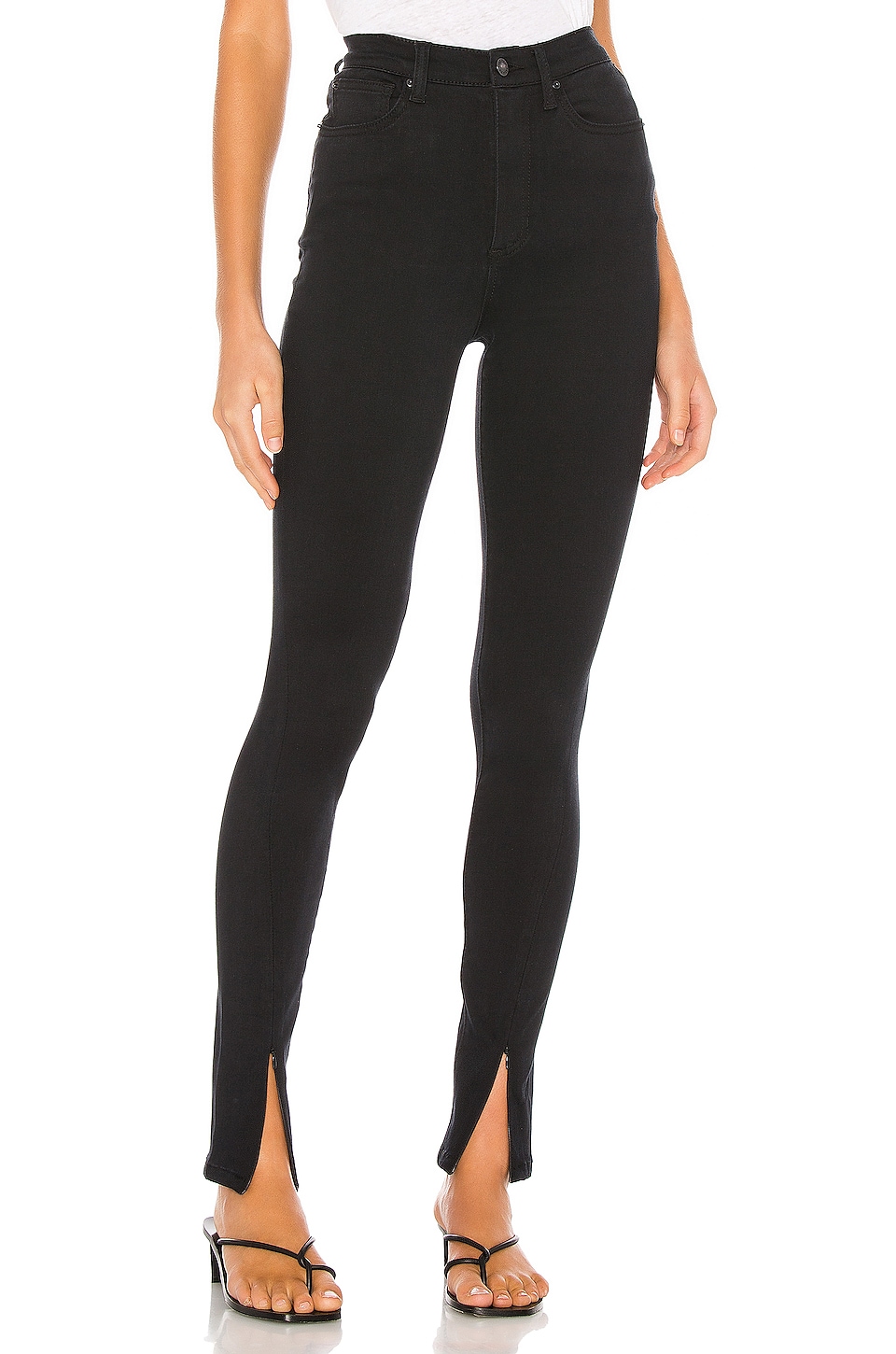 WeWoreWhat High Rise Skinny Zip in Jet | REVOLVE