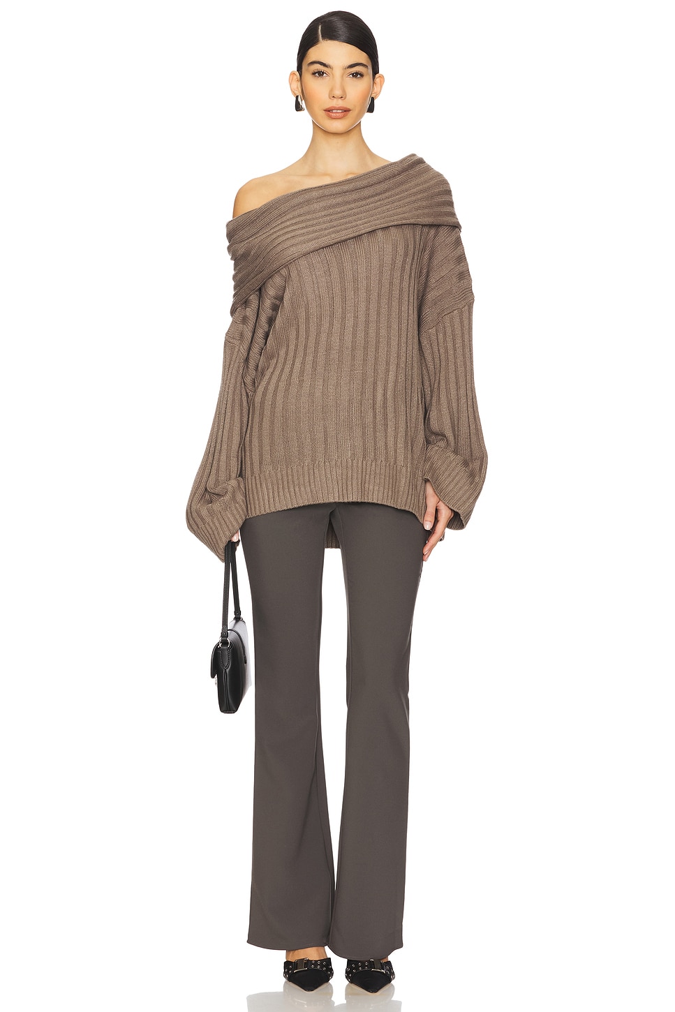 WeWoreWhat Oversized Off Shoulder Sweater in Stone | REVOLVE