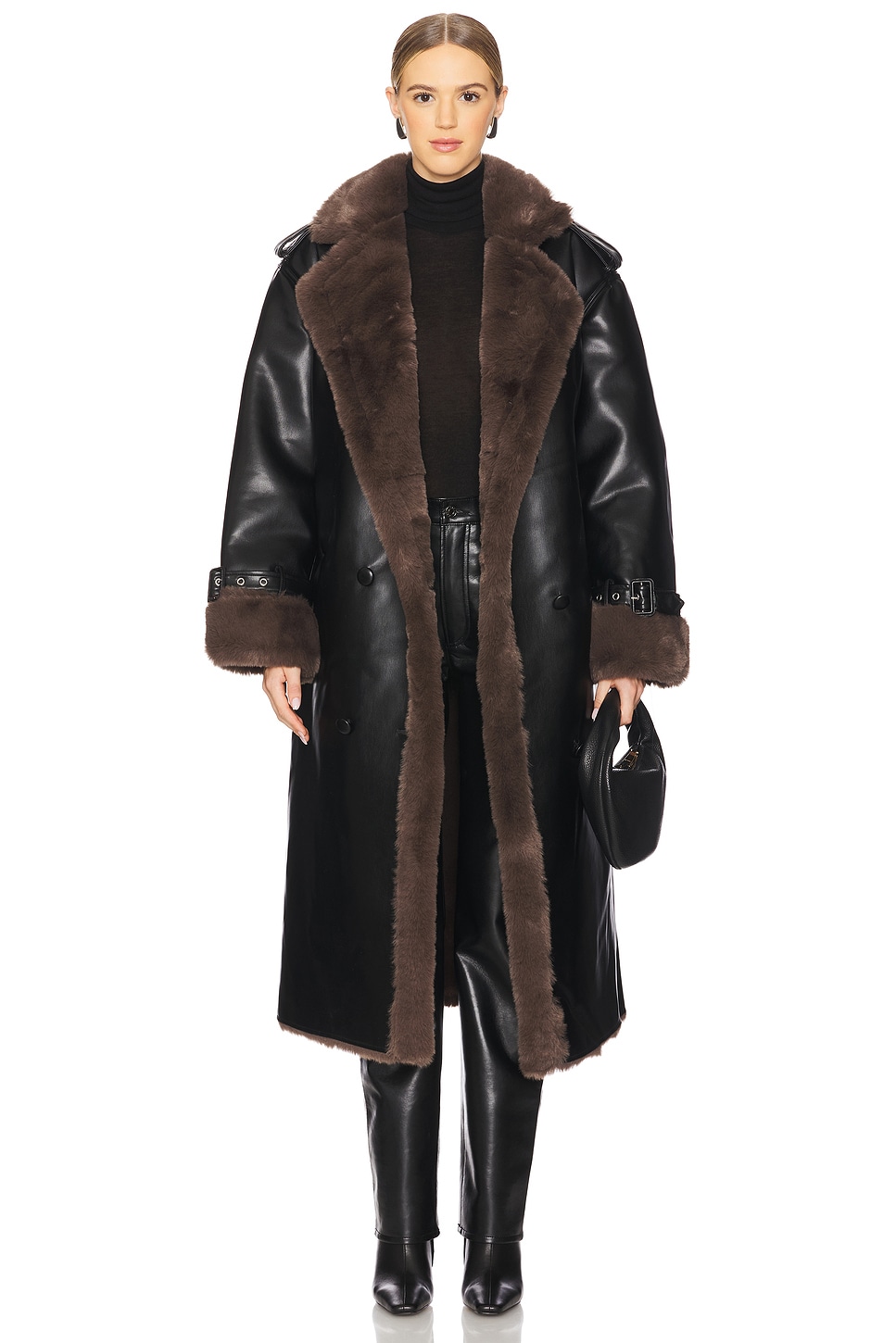 ABRIGO TRENCA BONDED FAUX FUR