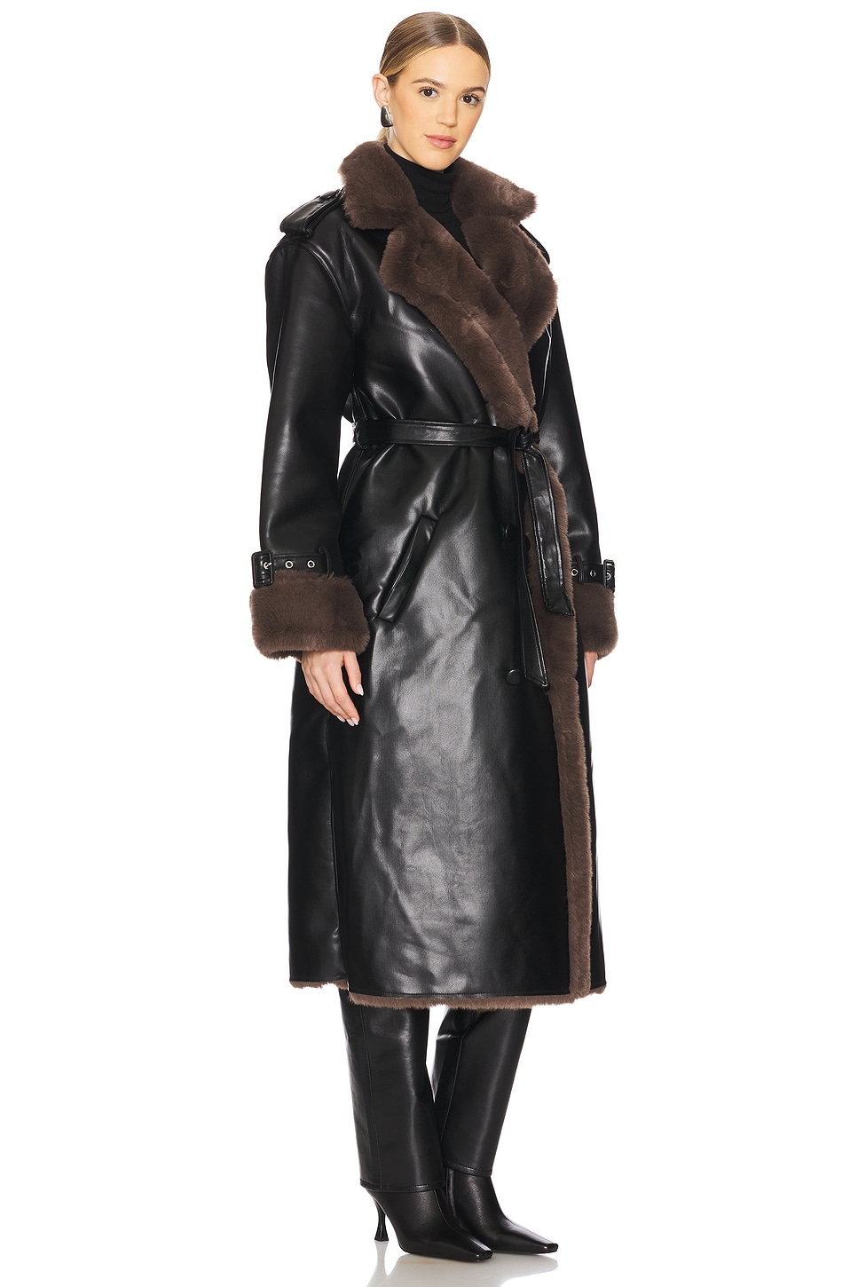 WeWoreWhat Bonded Faux Fur Trench Coat