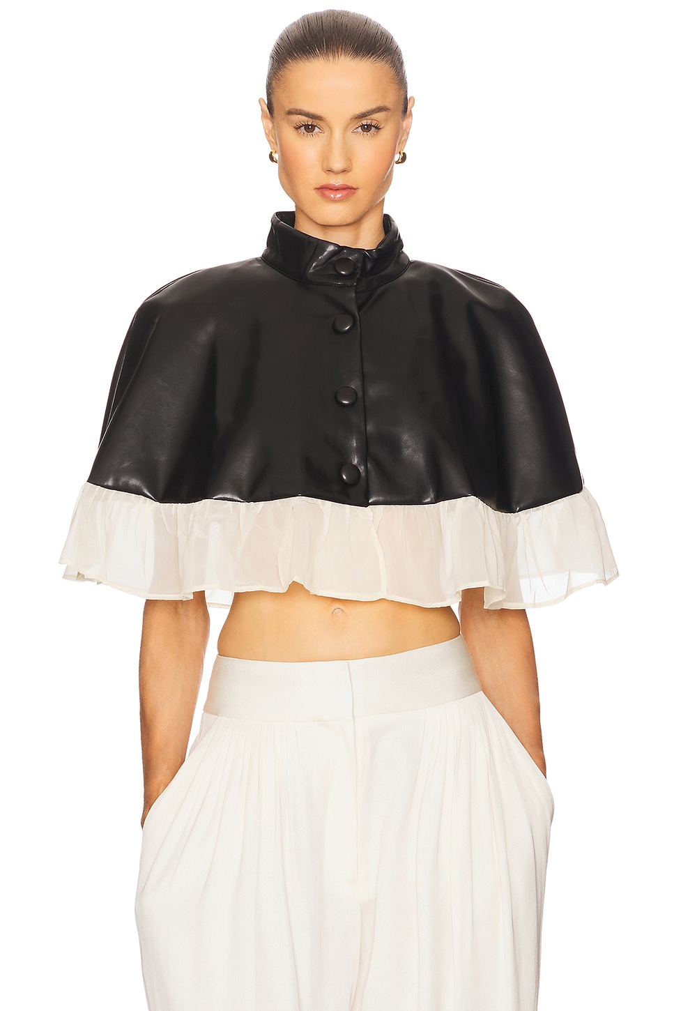 Ruffle Cropped Cape