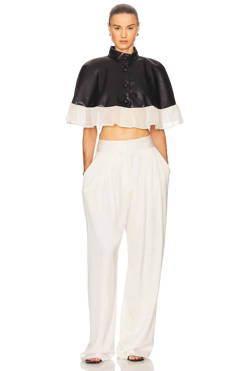 Ruffle Cropped Cape