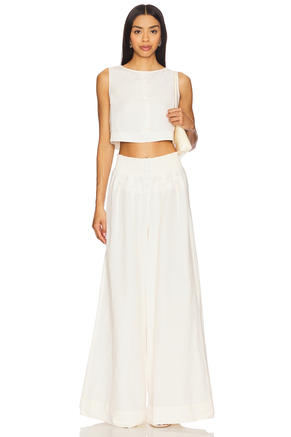 WeWoreWhat Button Front Palazzo Pant thumbnail