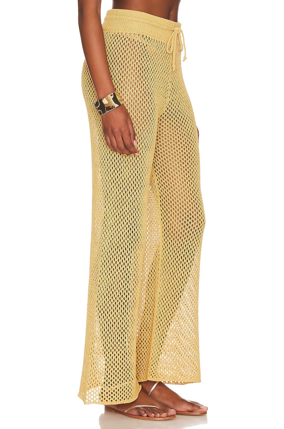 WeWoreWhat Crochet Drawcord Pant in Desert