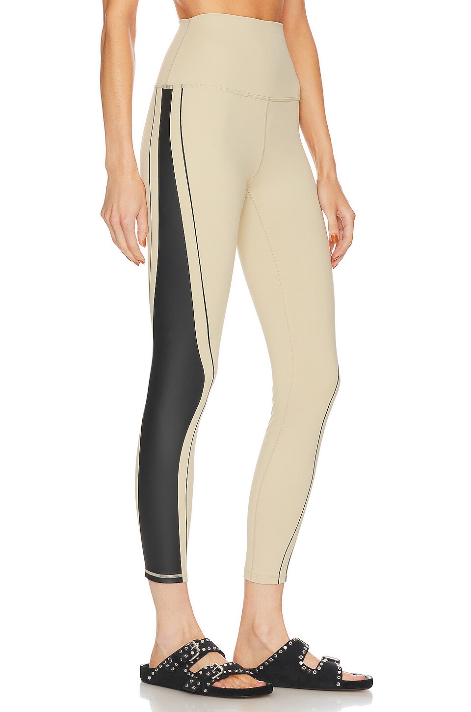 WeWoreWhat Ultra High Rise Legging in Pale Khaki & Black