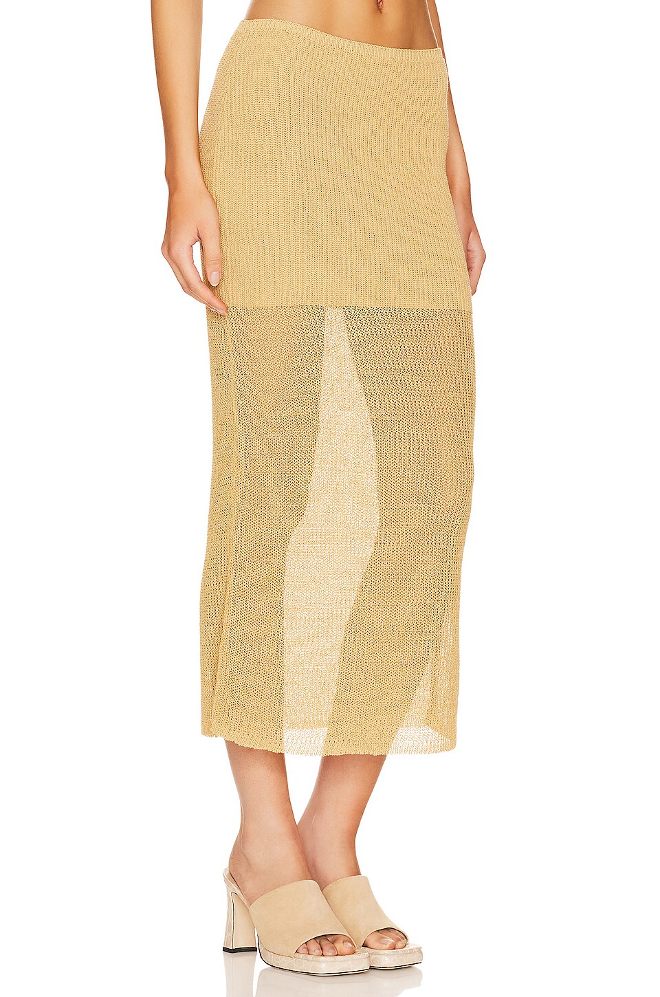 WeWoreWhat Knit Midi Skirt in Desert