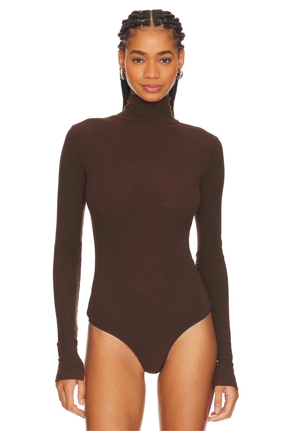WeWoreWhat Turtle Neck Bodysuit in Umber