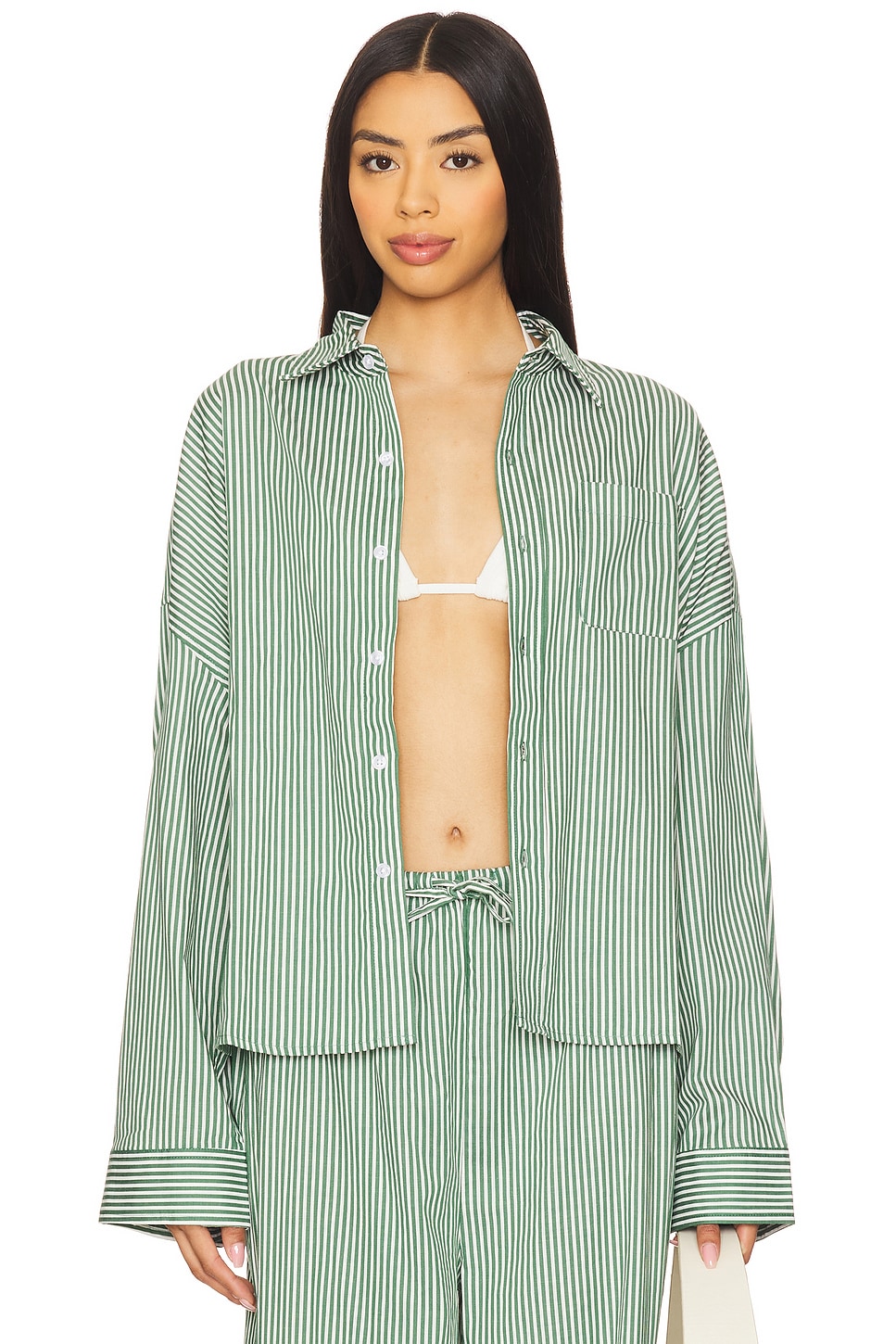 Cropped Button Front Shirt