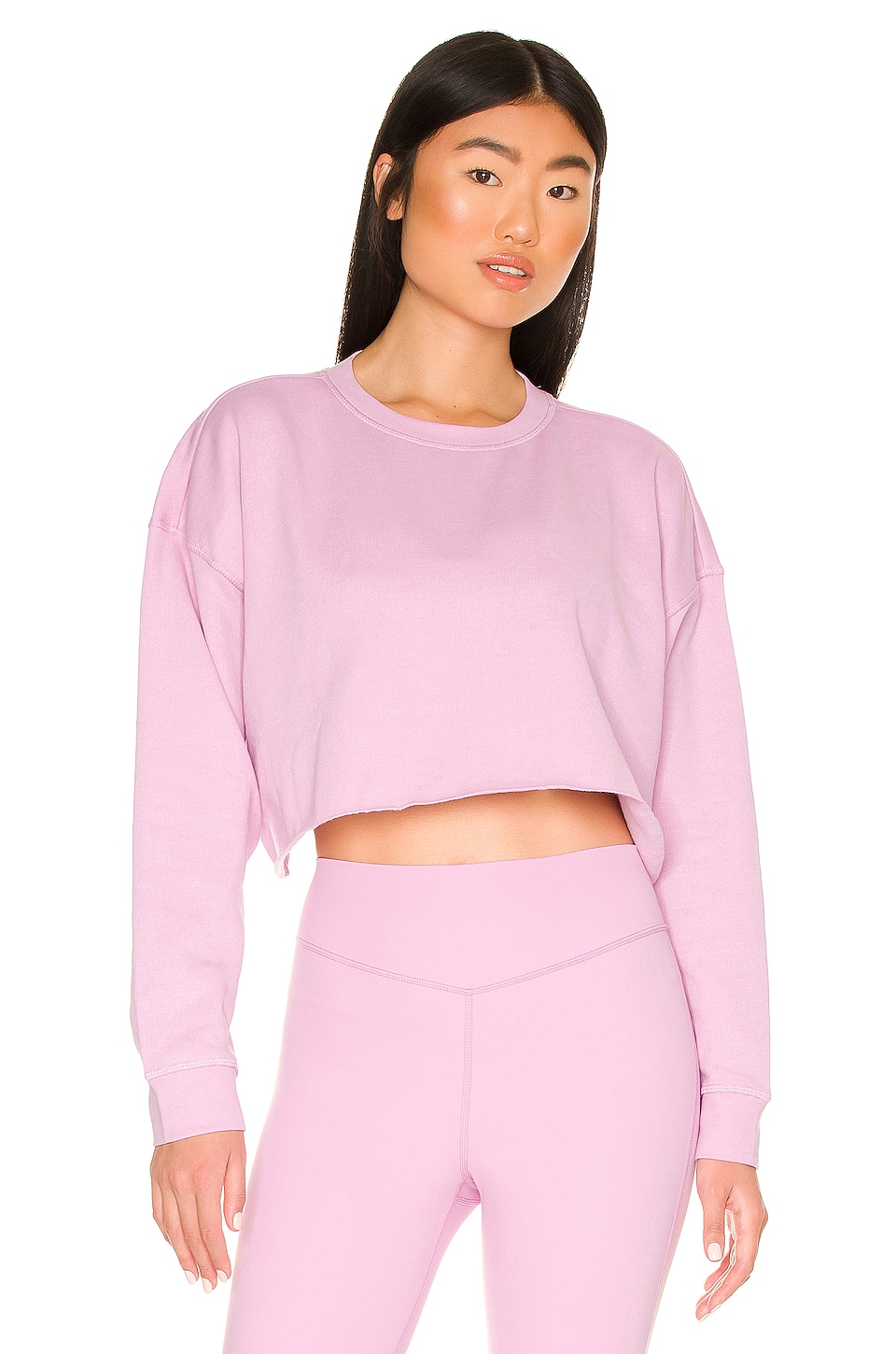 WeWoreWhat Cropped Long Sleeve Top in Lilac
