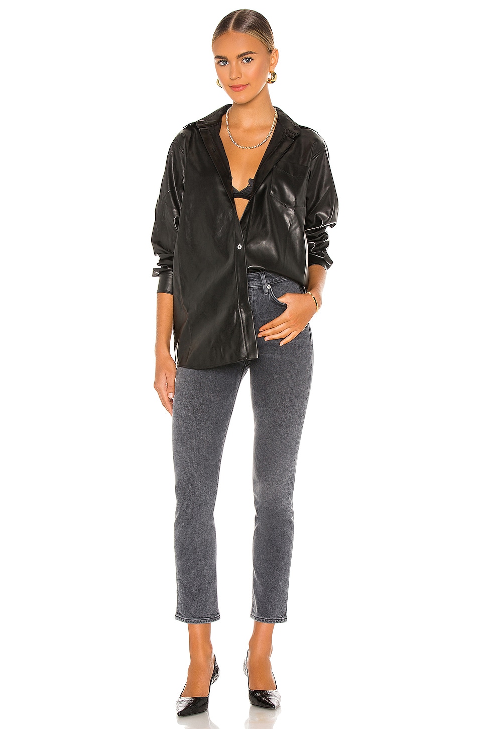 Vegan Leather Boyfriend Pant main image 1