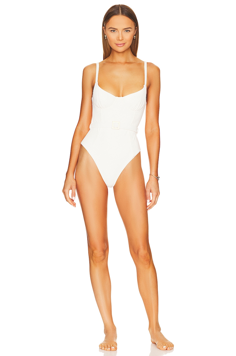 White underwire one piece 2024 swimsuit