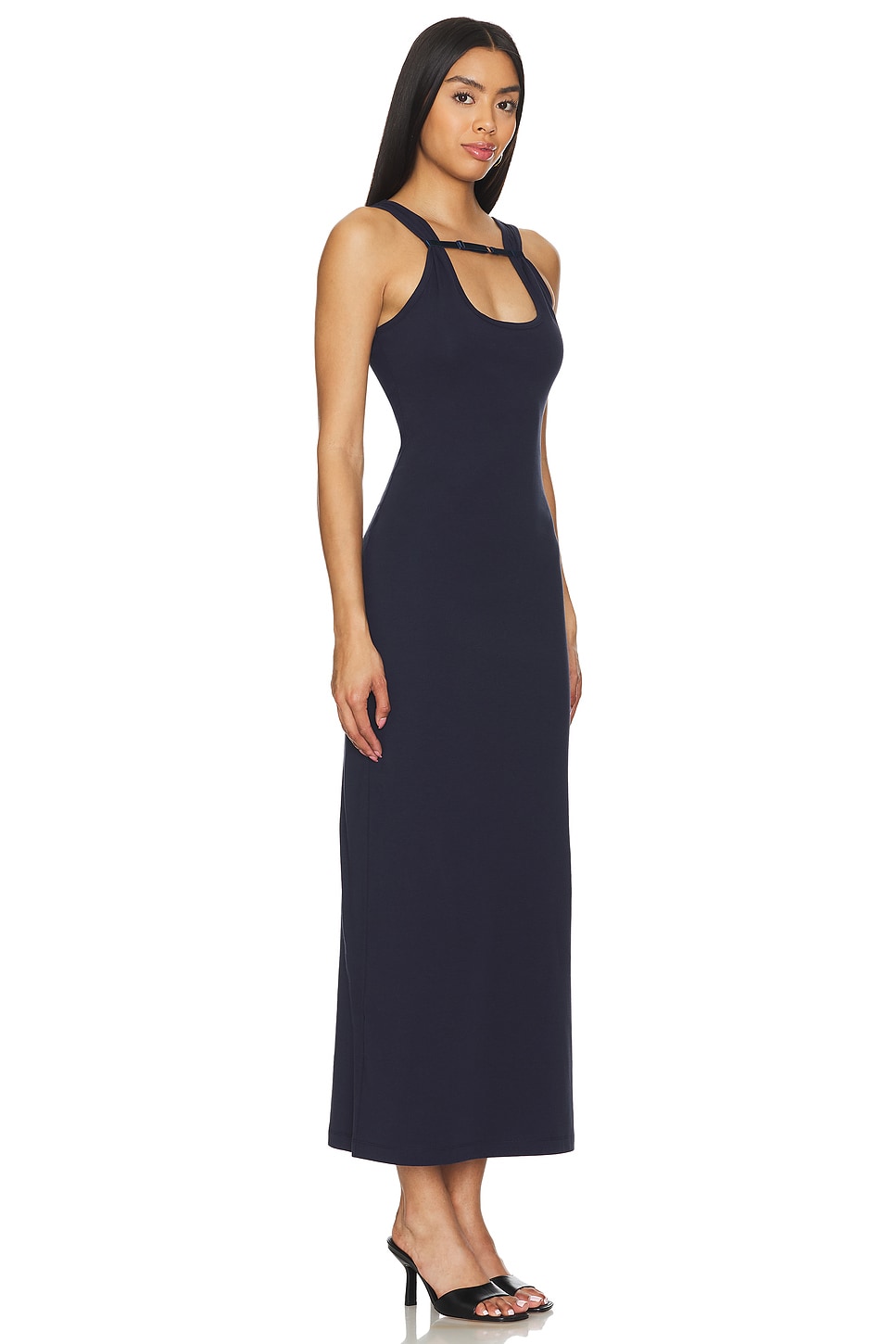 Wynn Hamlyn Rib Strap Maxi Dress