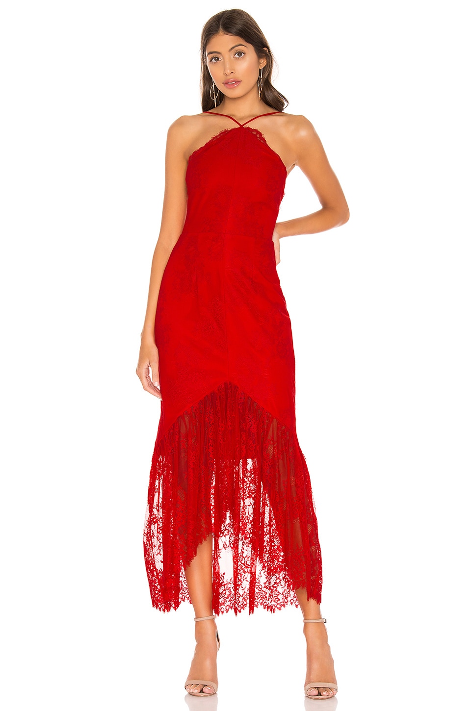 X By Nbd Mulan Midi Dress In Racing Red Revolve