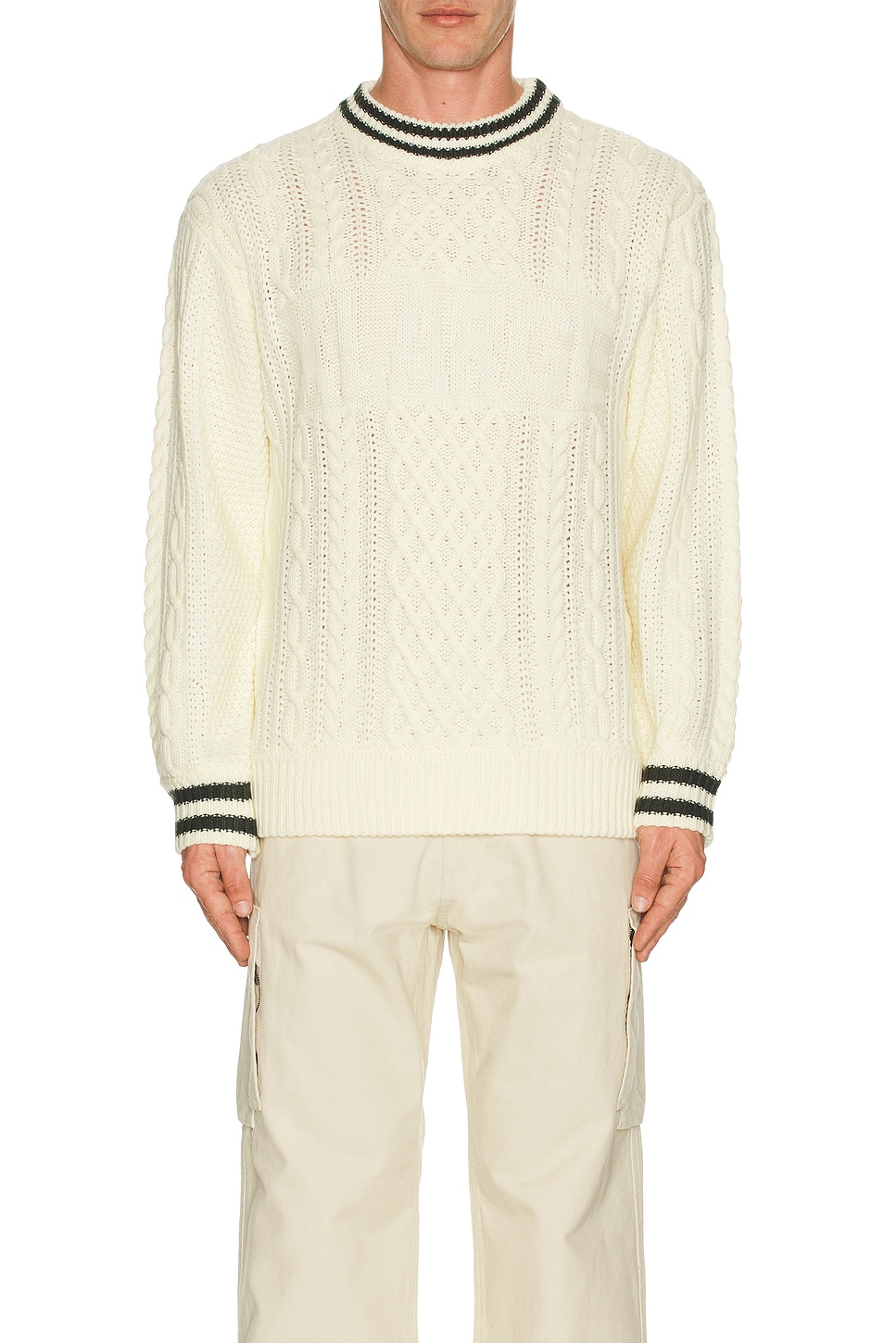 大人気 早い者勝ち XLARGE CABLE CREWNECK KNIT 首元がPOINT XLARGE Cable Crewneck Knit Sweater in Off White | REVOLVE