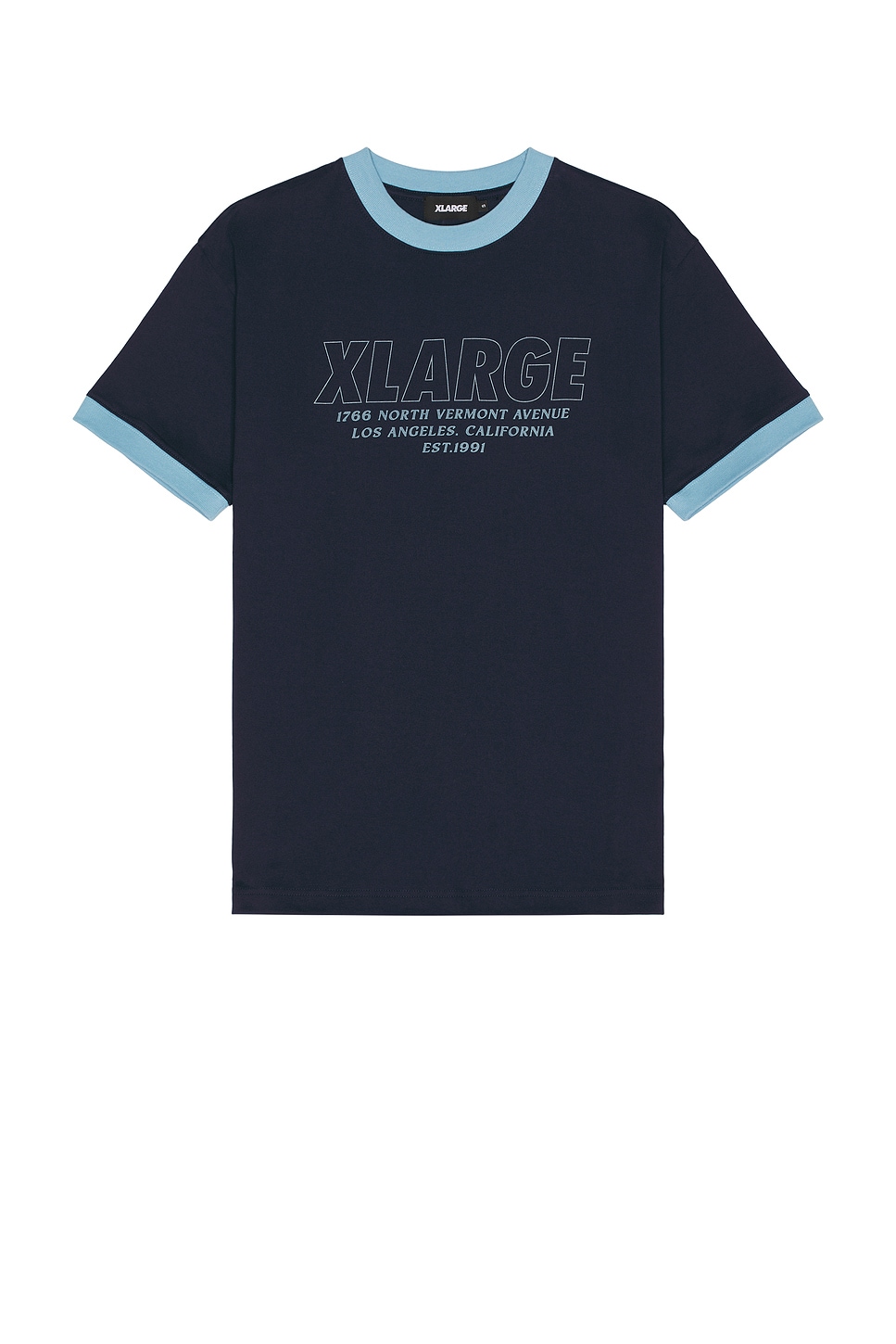 XLARGE Store Address Ringer Tee in Navy | REVOLVE