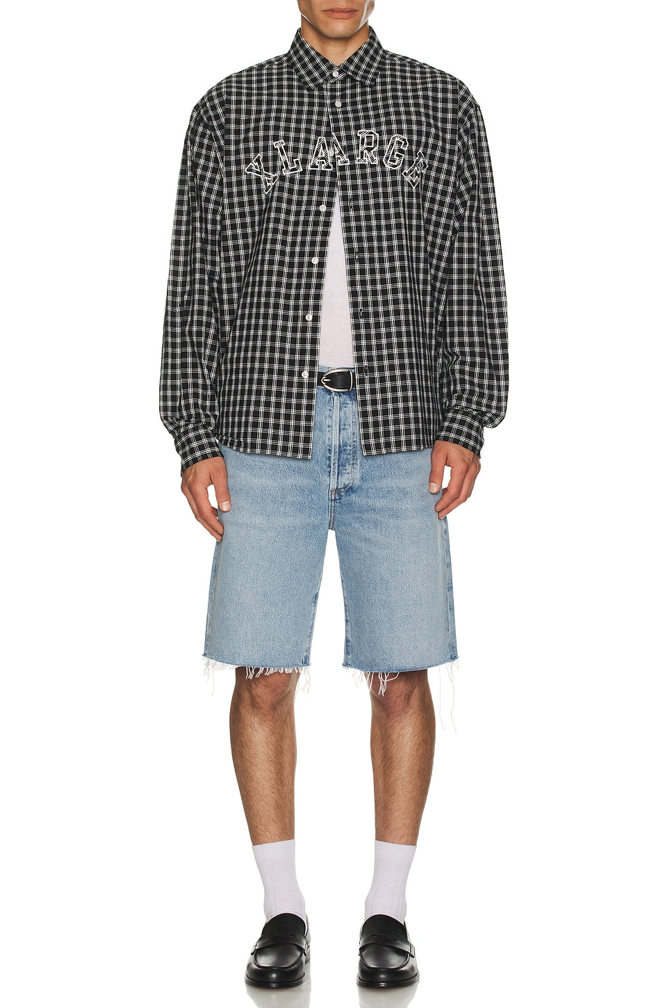 Patch Logo Plaid Shirt - Thumbnail 5