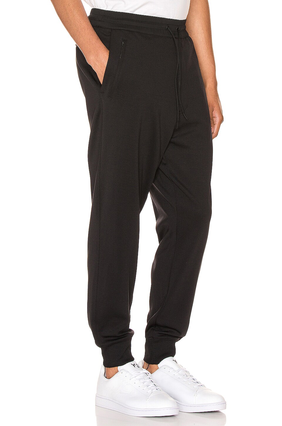 Y-3 Yohji Yamamoto Cuffed Trackpants in Black