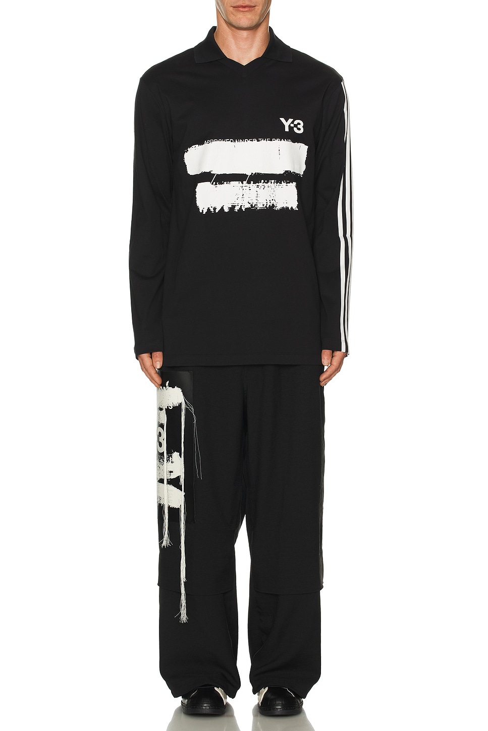 Y-3 Yohji Yamamoto Gfx Logo Tee in Black | REVOLVE