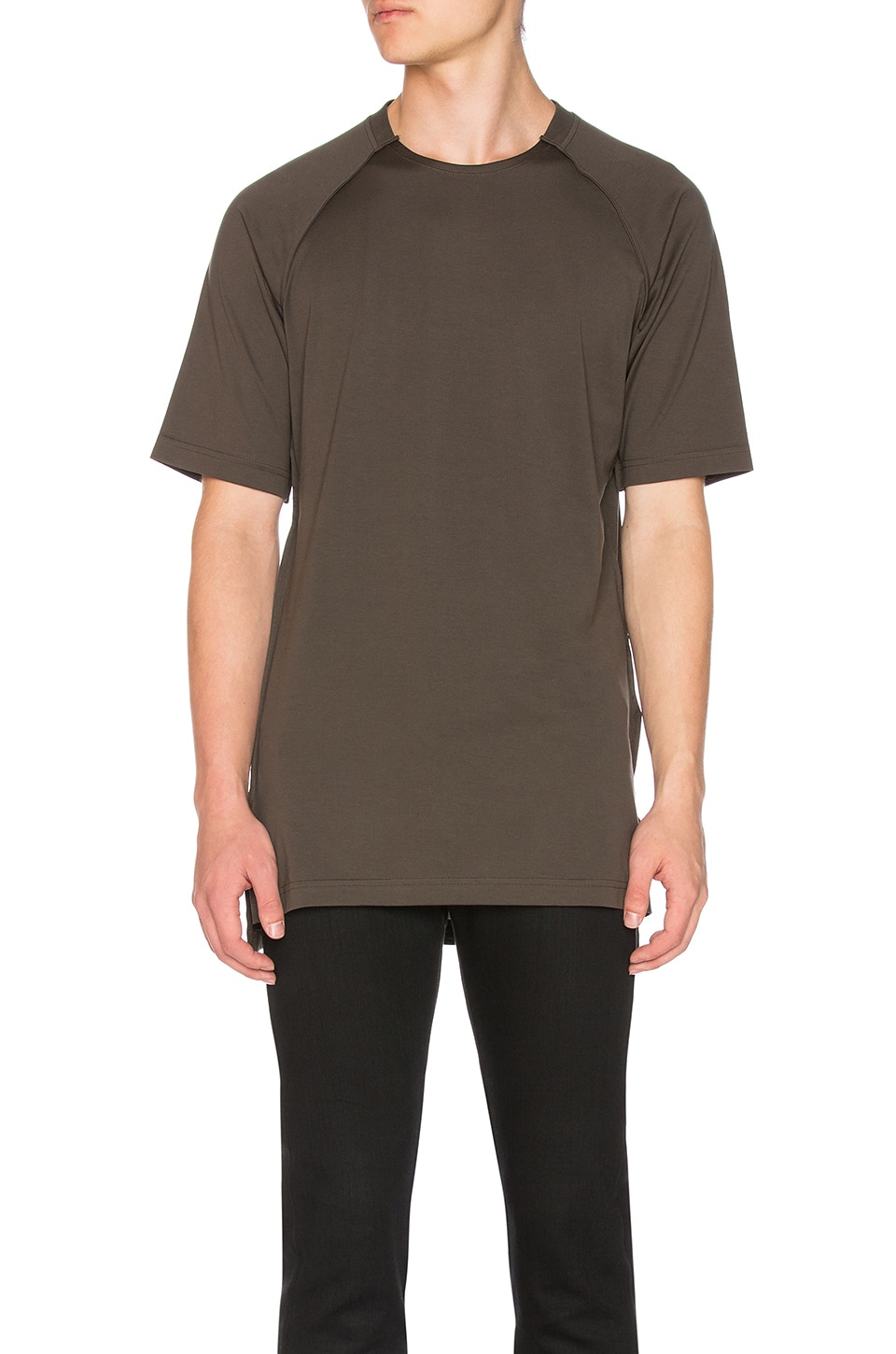 Y 3 Yohji Yamamoto Jersey SS Tee in Black Olive | REVOLVE Y 3 Yohji Yamamoto Jersey SS Tee in Black Olive | REVOLVE