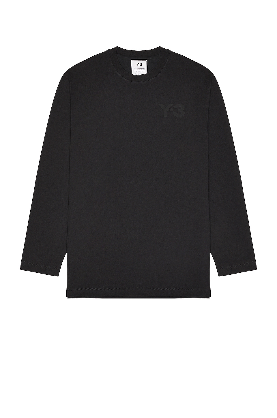 Y-3 Yohji Yamamoto Chest Logo Long Sleeve Tee in Black | REVOLVE