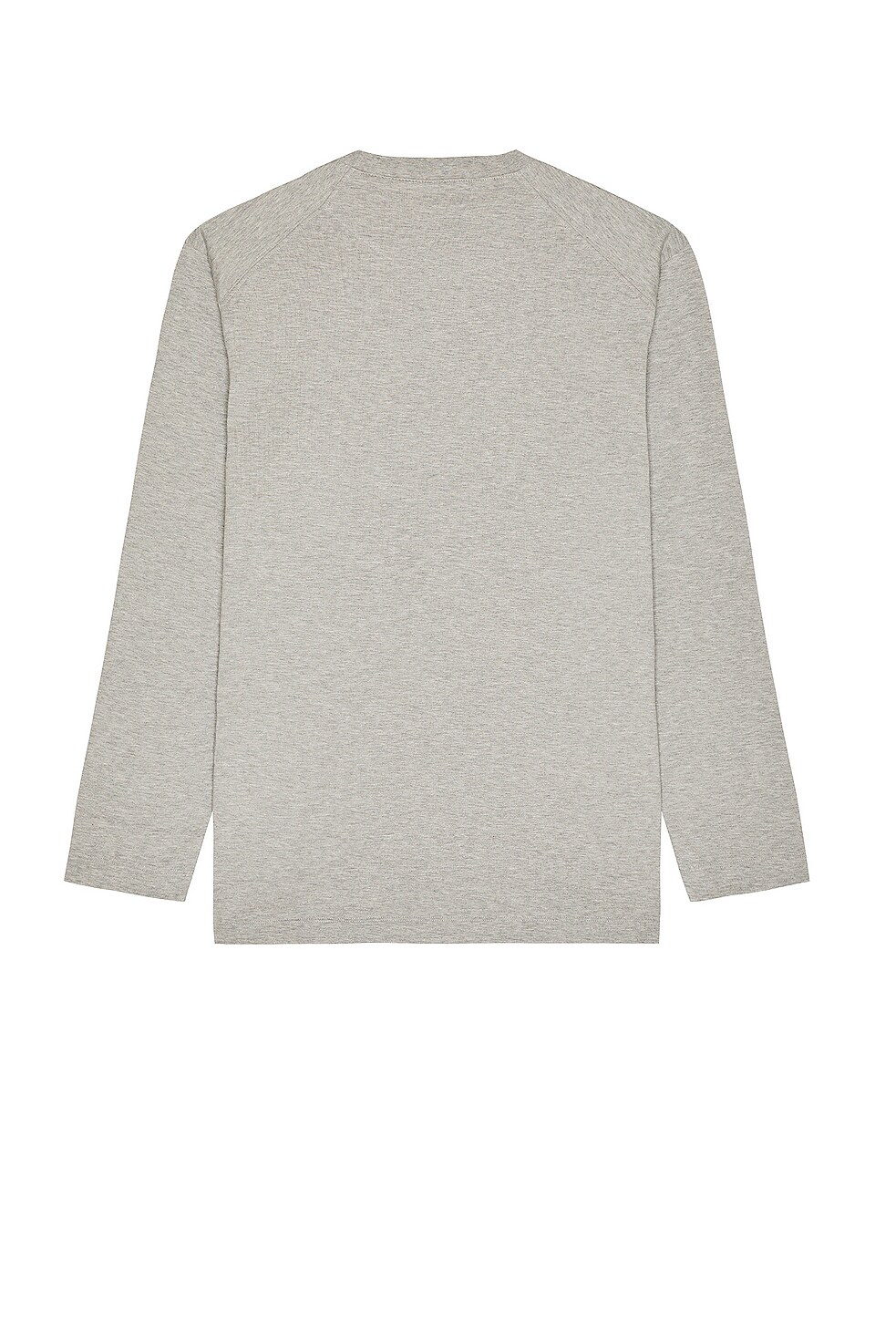 Y-3 Yohji Yamamoto Chest Logo Long Sleeve Tee in Medium Grey Heather
