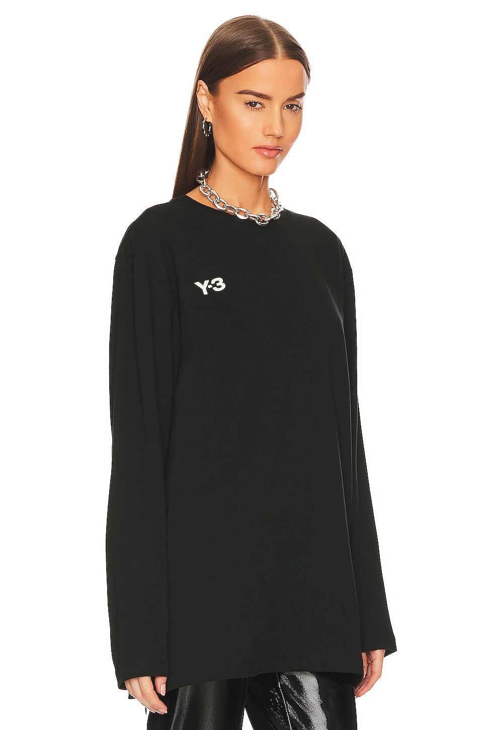 Y-3 Yohji Yamamoto U GFX LS Tee in Black