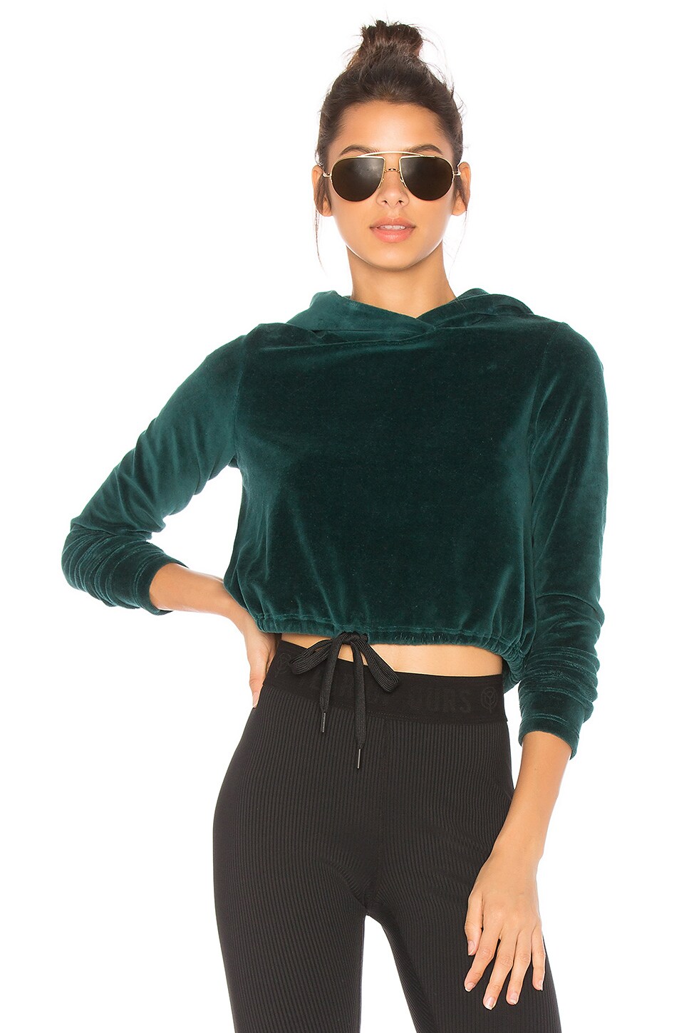 YEAR OF OURS Try Out Cropped Hoodie in Deep Teal | REVOLVE