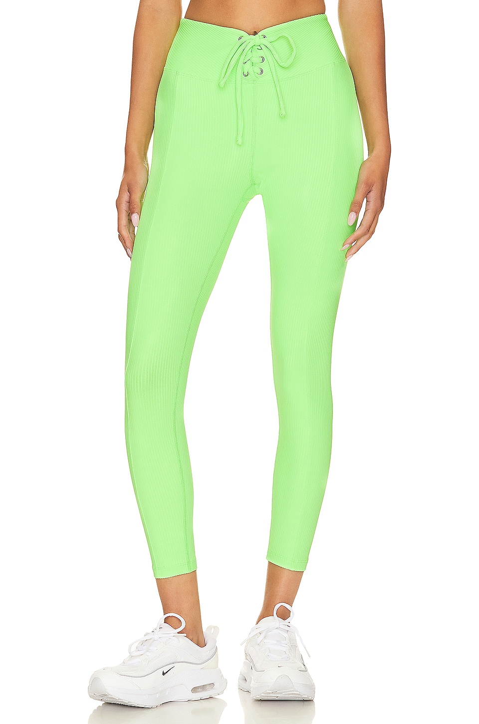 YEAR OF OURS Ribbed Football Legging in Neon Kiwi