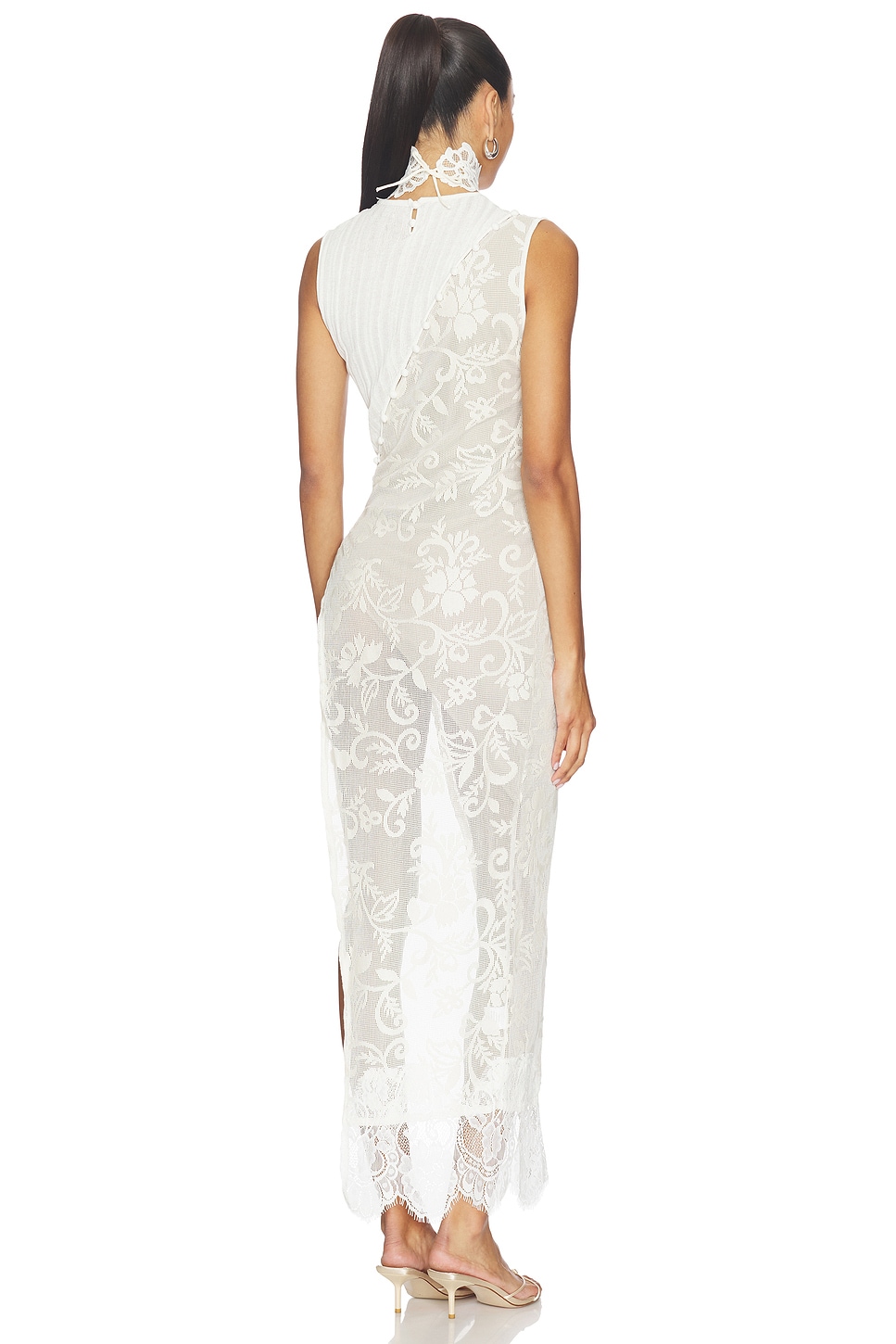 ivory lace western dress Ivory Lace Maxi Dress M main image 1