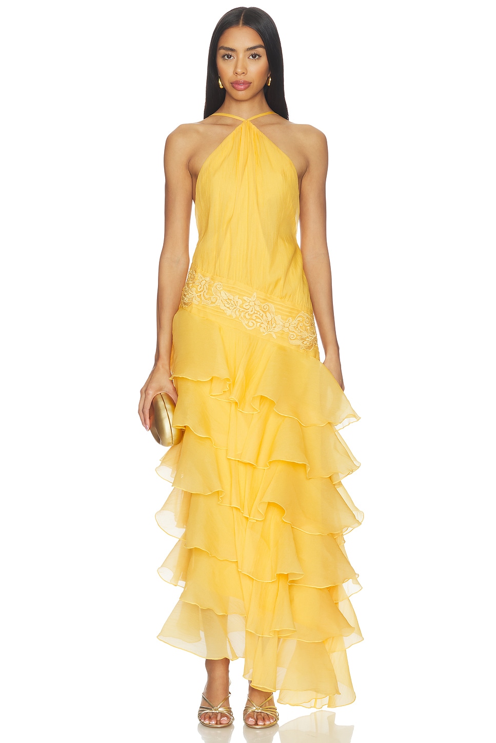 golden yellow dress LONG WITH CAPE you can choose the sizes 2 to 16 Alfred Sung Women's Golden Metallic