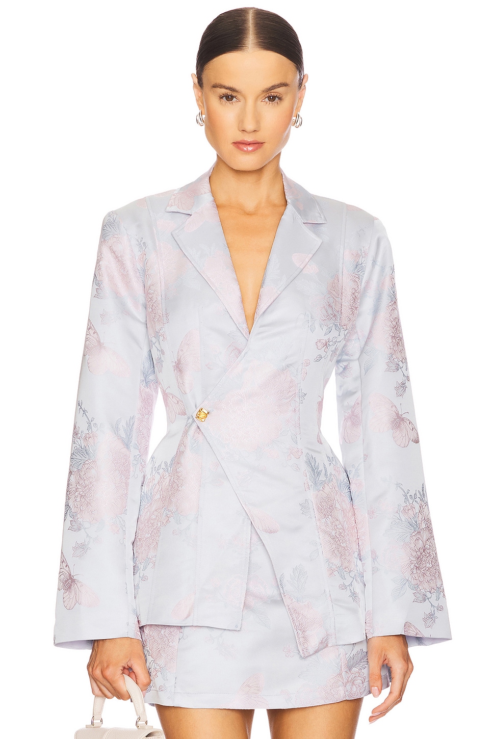 Yellow The Label Sylvie Asymmetrical Jacket in Azura | REVOLVE