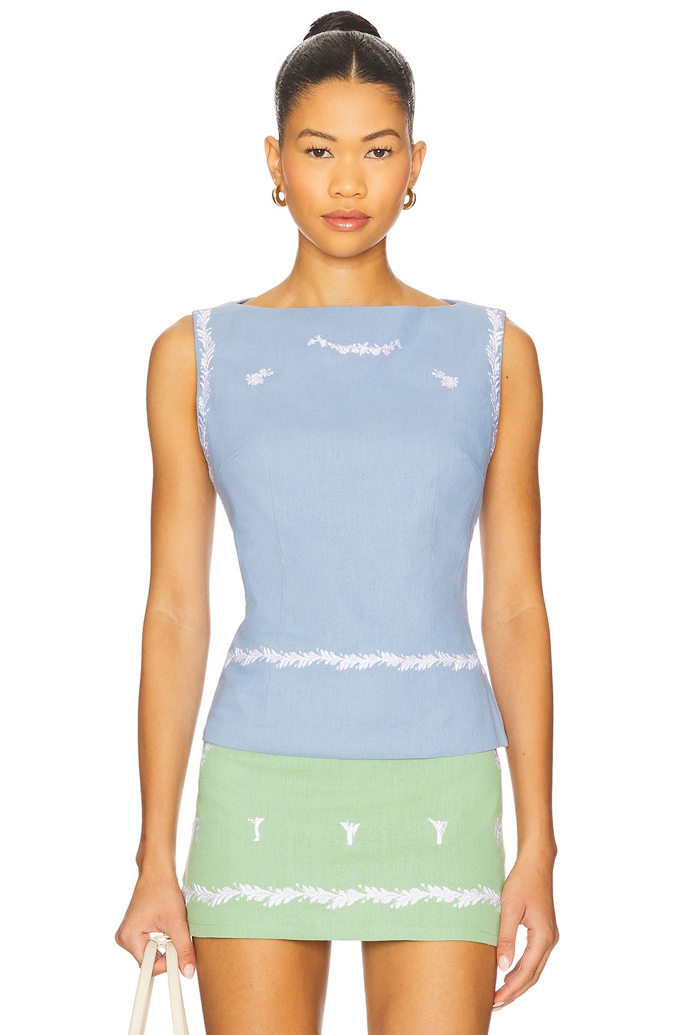 Yellow The Label Marie Tank Top in Bleu | REVOLVE