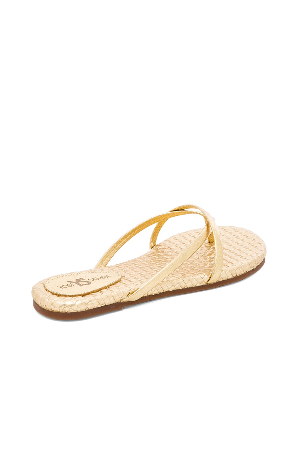 Yosi Samra River Burnished Woven Flip Flop in Pure Gold | REVOLVE