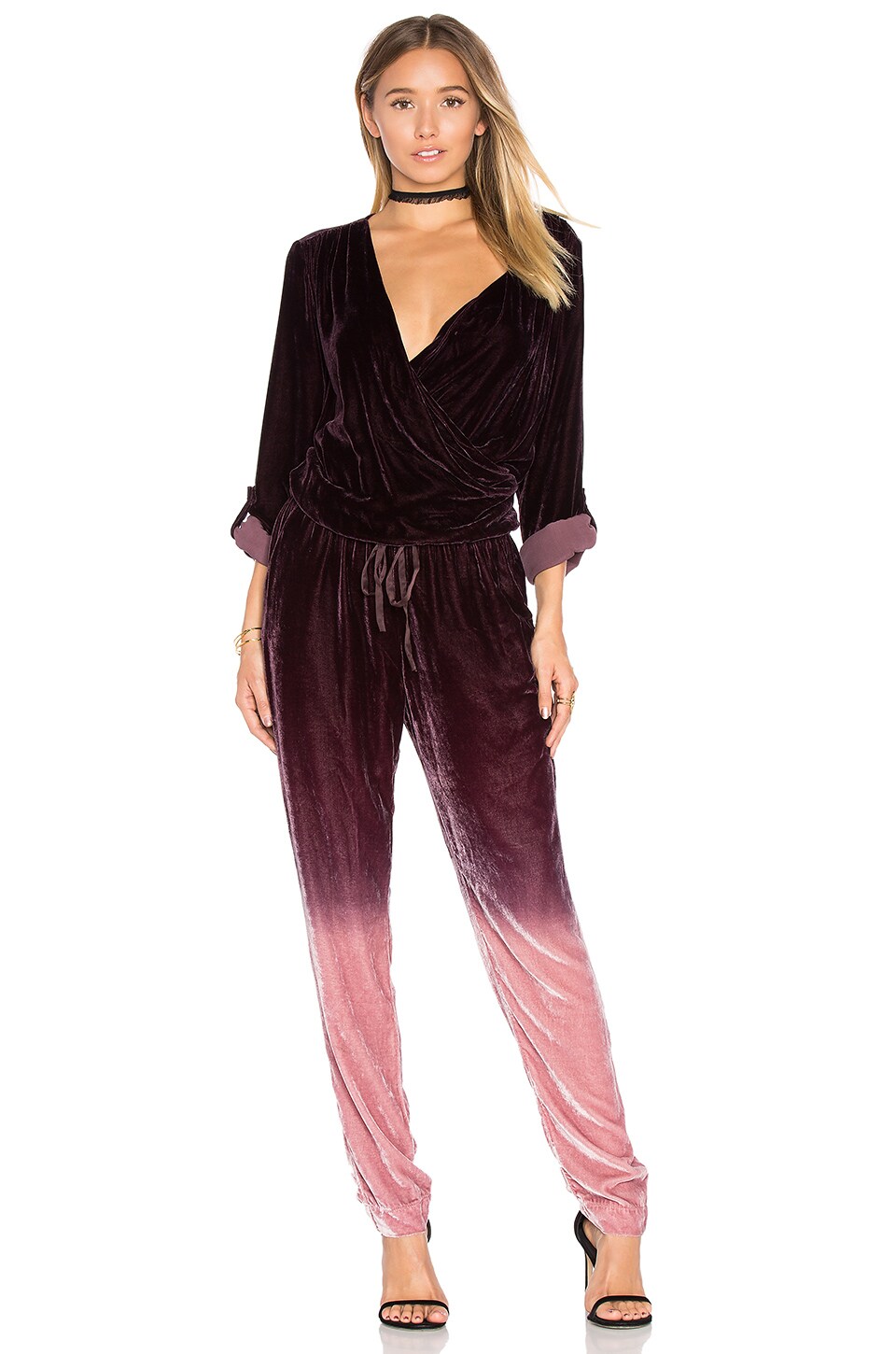 Young fabulous and hot sale broke velvet jumpsuit