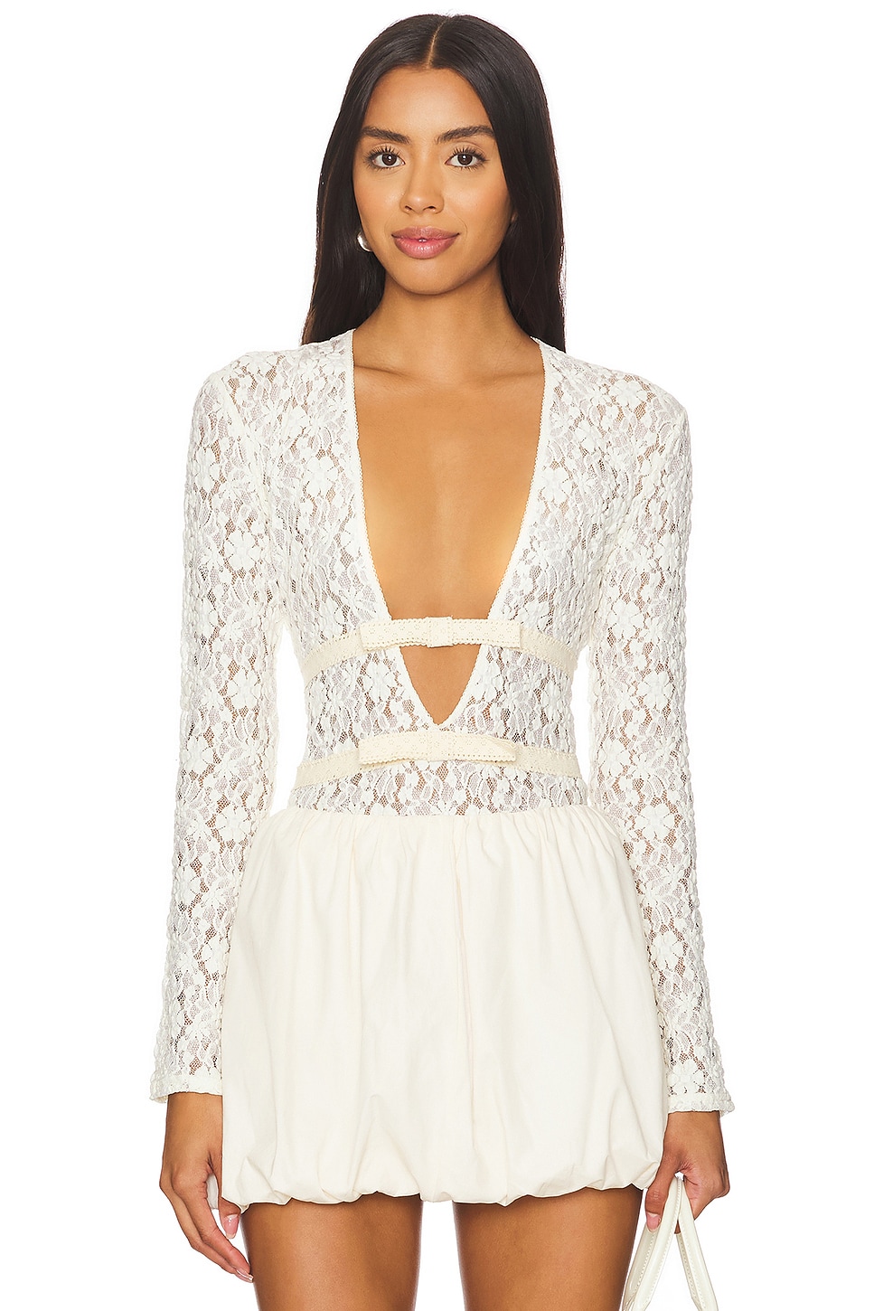 yuhan wang レーストップス Yuhan Wang トップ - Ivory | REVOLVE