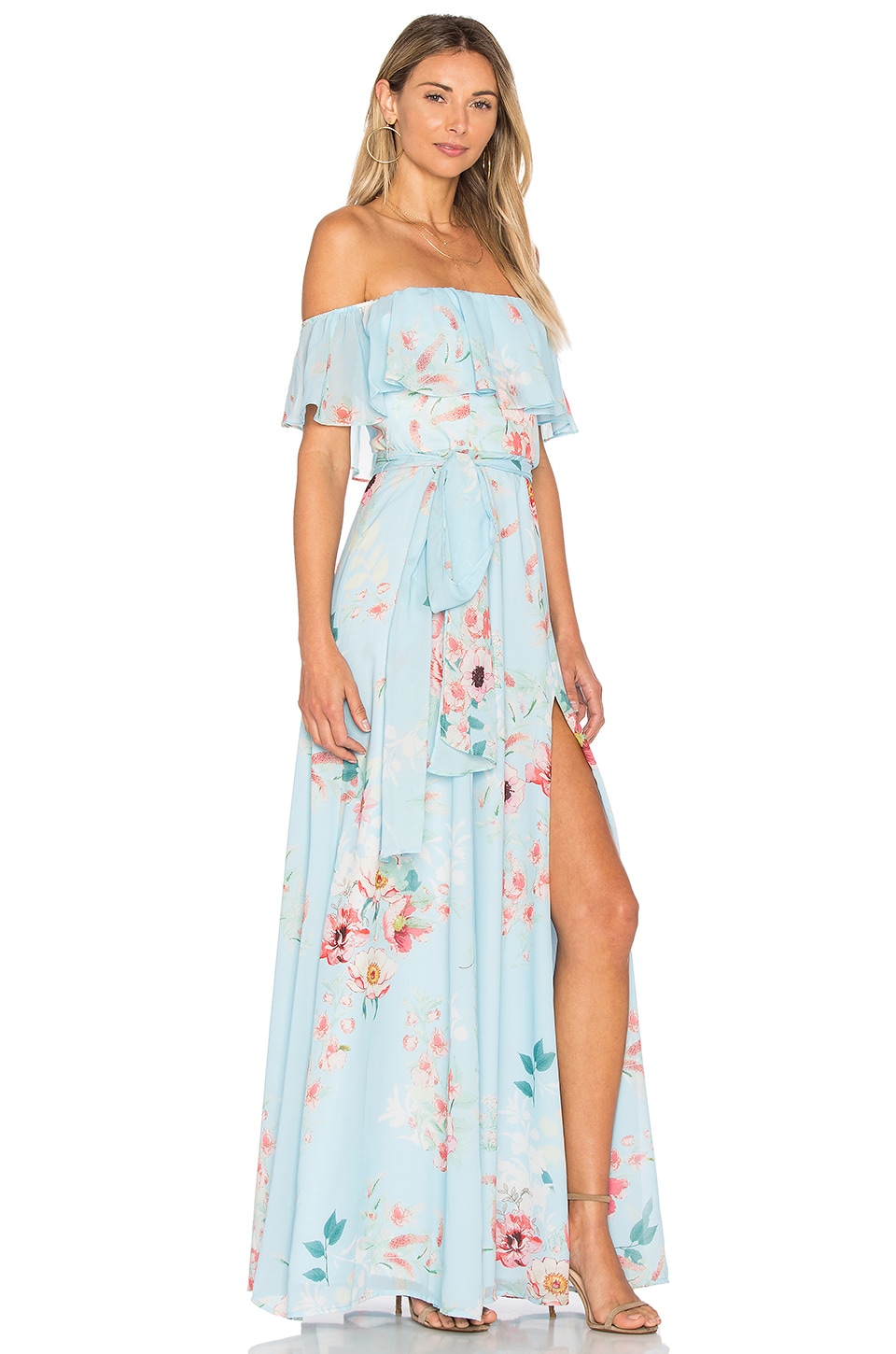 maxi slip dress floral