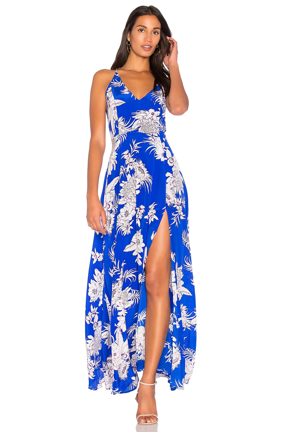 Yumi Kim Jasmine Maxi Dress in Tahiti Sunrise Royal Blue | REVOLVE
