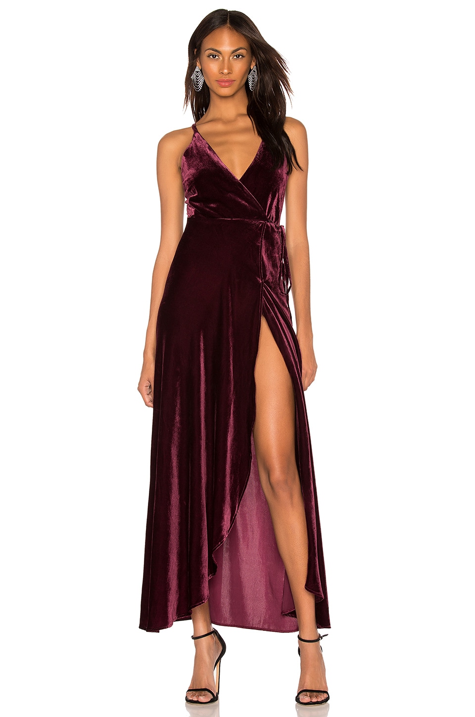 Yumi Kim Rush Hour Velvet Maxi Dress in Merlot Velvet | REVOLVE