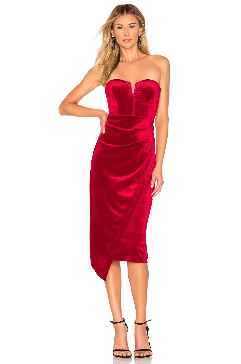 revolve red velvet dress