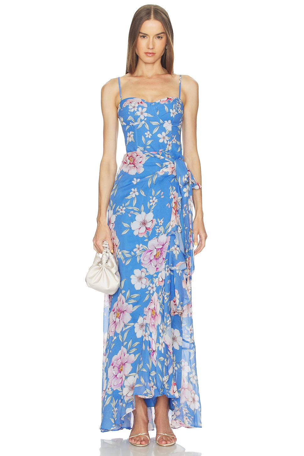 bryony rosalia dress in sunrise blue Allsaints Bryony Rosalia Floral Slipdress In Sunrise Blue