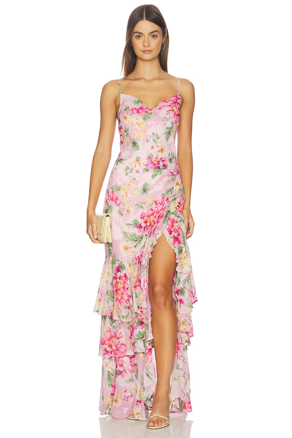 knee length dresses for ladies Petal and Pup Cascade Halterneck Maxi Dress