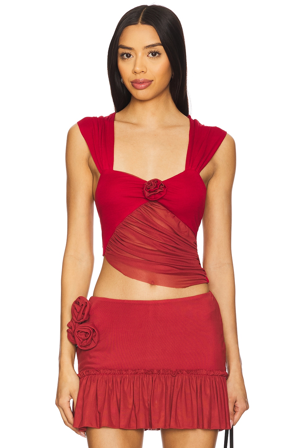 Zemeta Flower Top in Red | REVOLVE