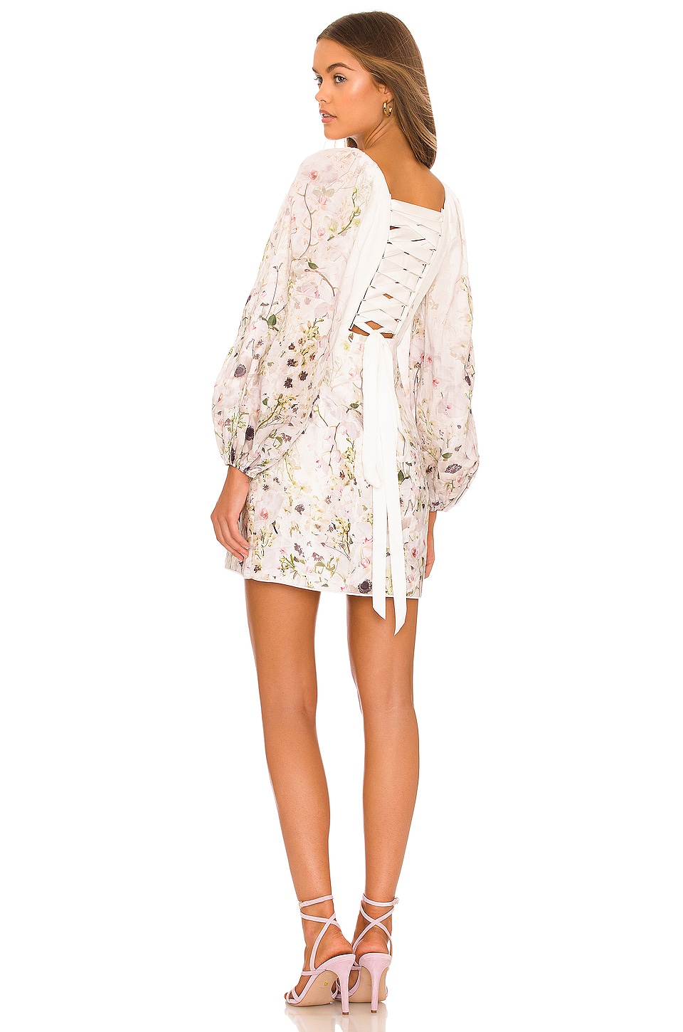 Zimmermann Dancer Paneled Mini Dress in Ivory Garden Floral | REVOLVE