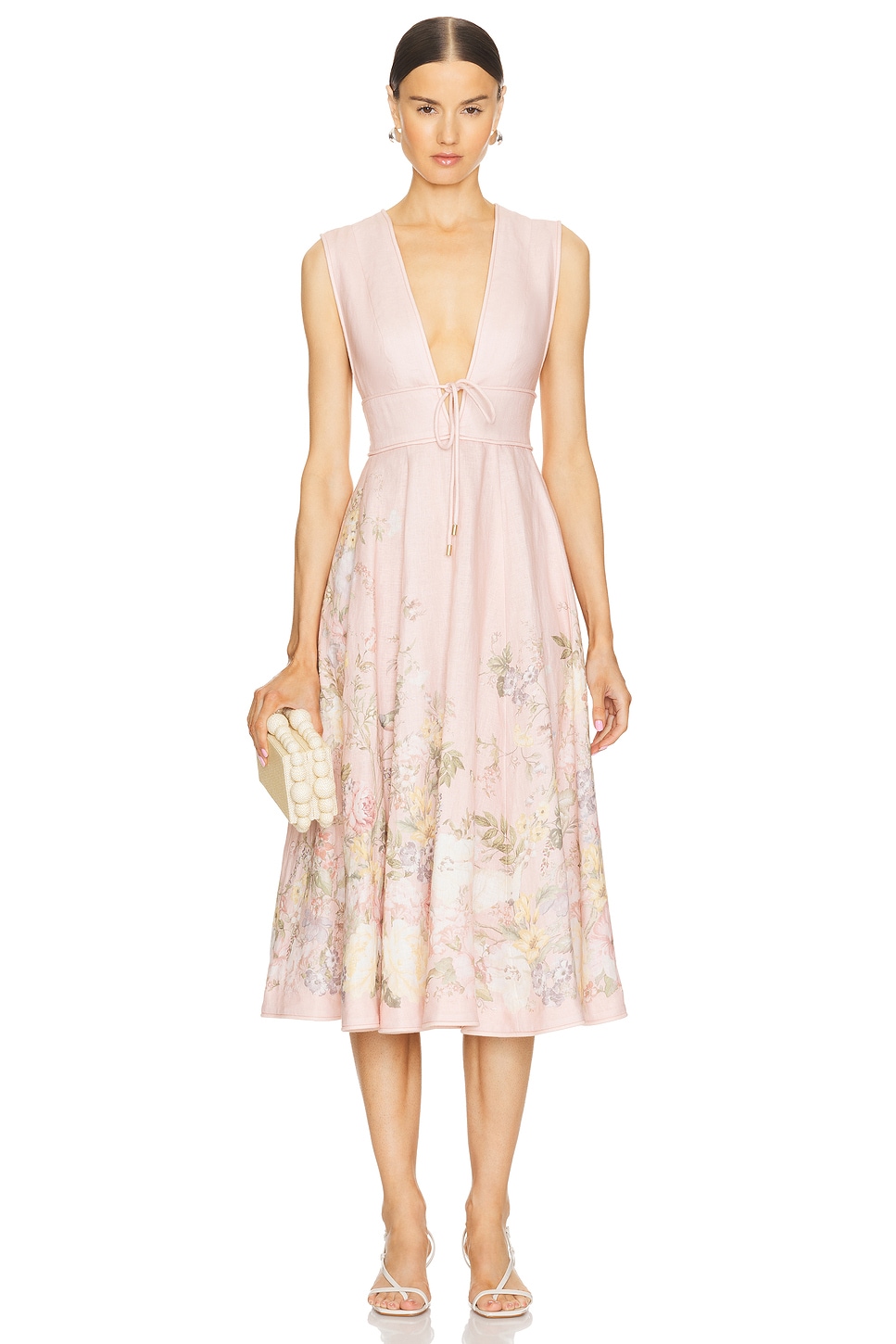 Wavelry Plunge Midi Dress