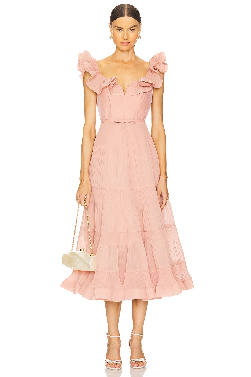 【Zimmermann】PLEATED FRILL MIDI DRESS プリーツ フリルミディ Zimmermann Pleated Frill Midi Dress | Nordstrom