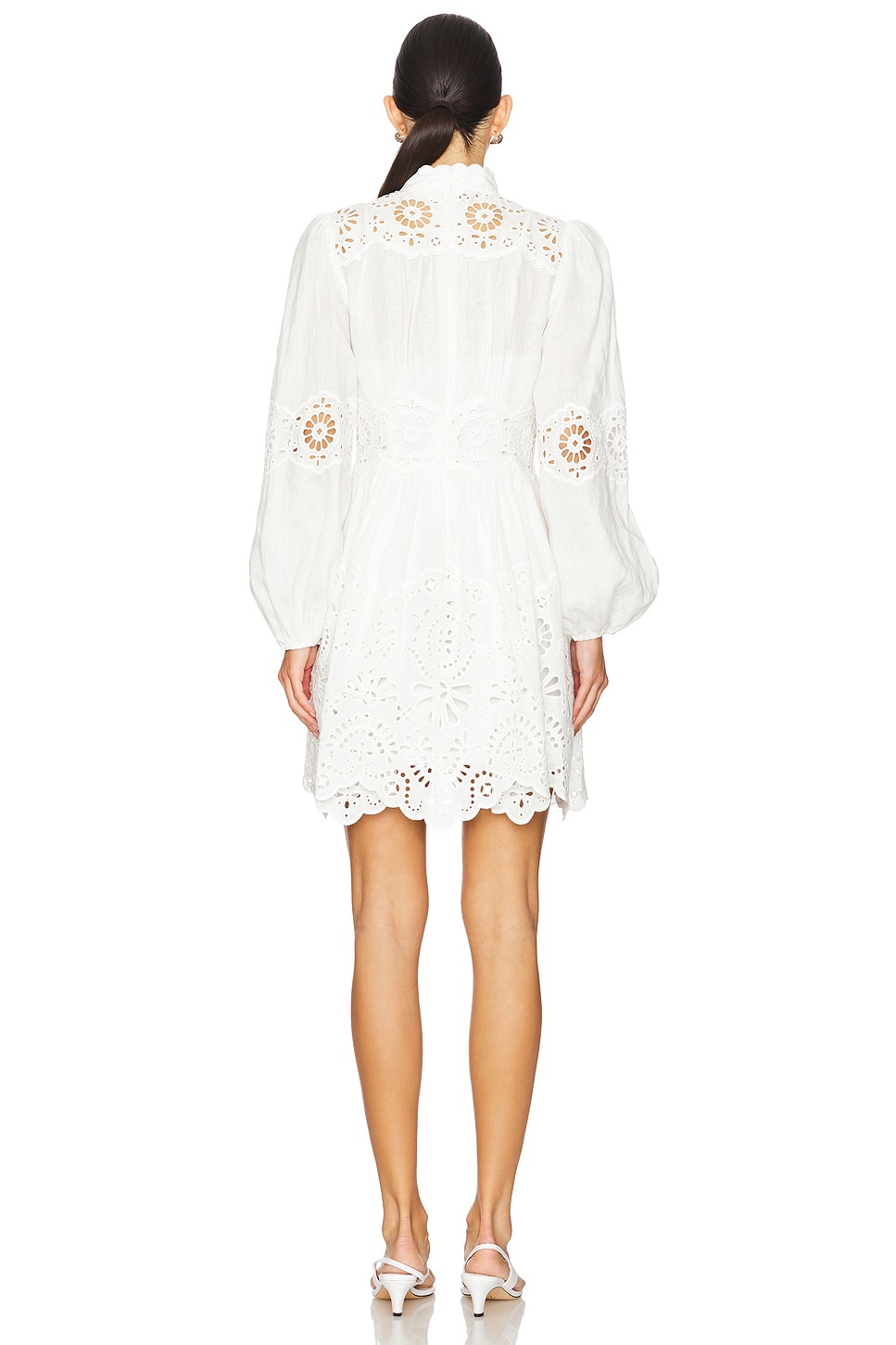 Zimmermann Acacia Broderie Mini Dress in Ivory | REVOLVE