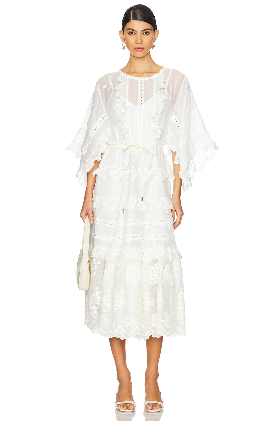 【関税込み】ZIMMERMANN 'Acacia' dress Zimmermann Acacia Embroidered Midi Dress in Ivory | REVOLVE