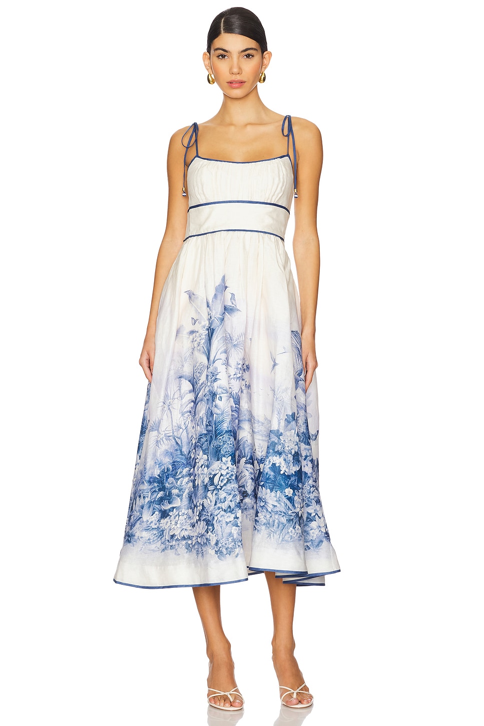 Zimmermann Wylie Picnic Dress in Blue Palm | REVOLVE