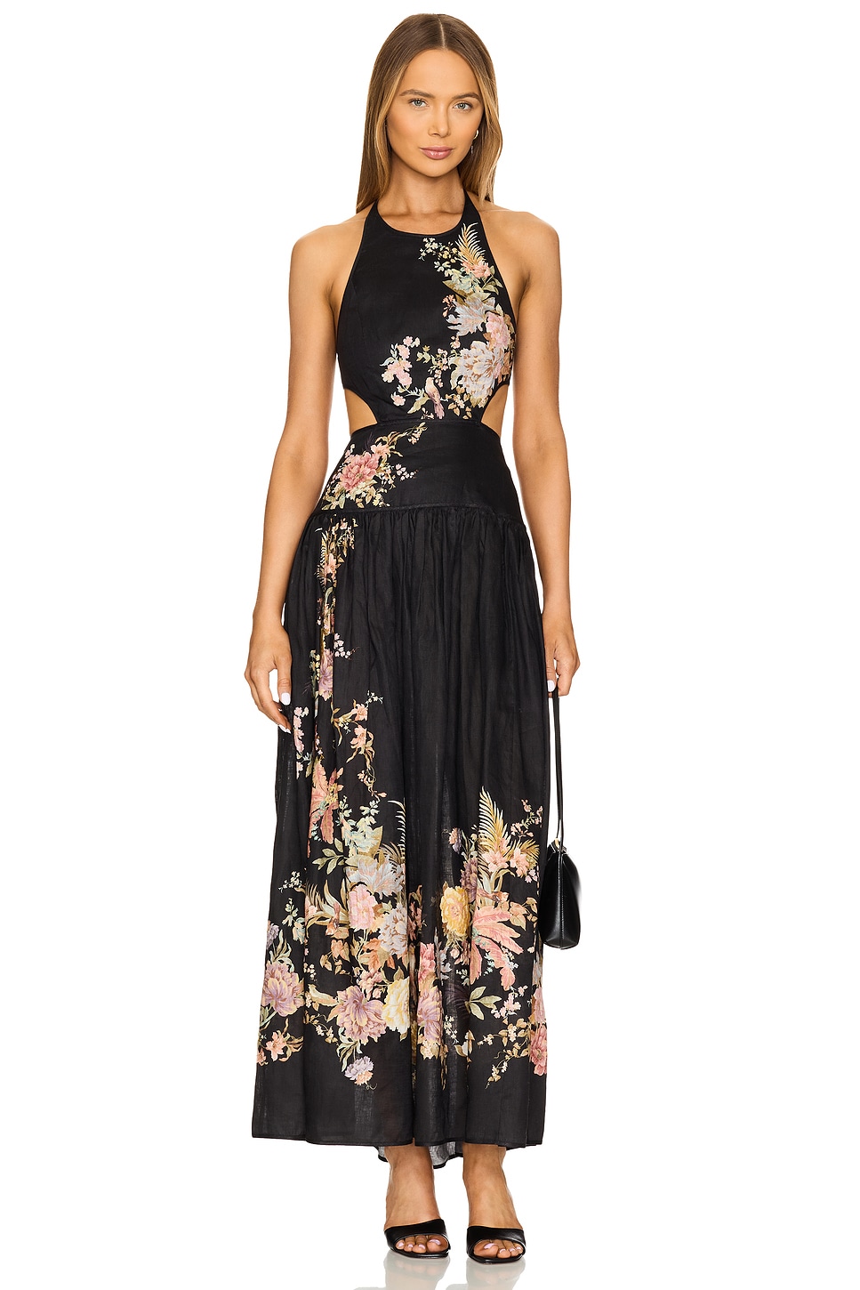 【Zimmermann】TALLOW HALTER MIDI DRESS ホルター ミディドレス Zimmermann Tallow Halter Midi Dress in Black Multi Floral